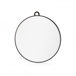 Kadeřnické zrcadlo kulaté 28 cm - černé