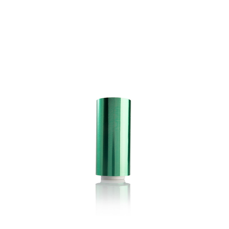 Barevný kadeřnický alobal zelený - šířka 12 cm