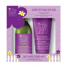 Little Green KIDS Super Detangling Duo Box für Kinder ab 3 Jahren (Shampoo + Spülung) 240 ml+180 ml
